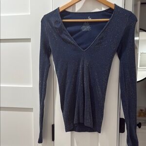 Elegant Navy Long Sleeve Top